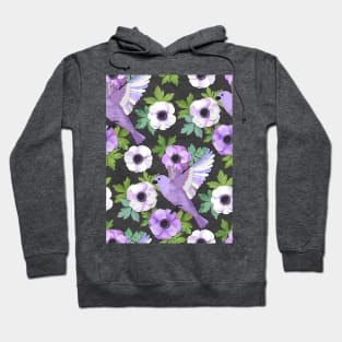 Purple Paper Anemone Collage Hoodie